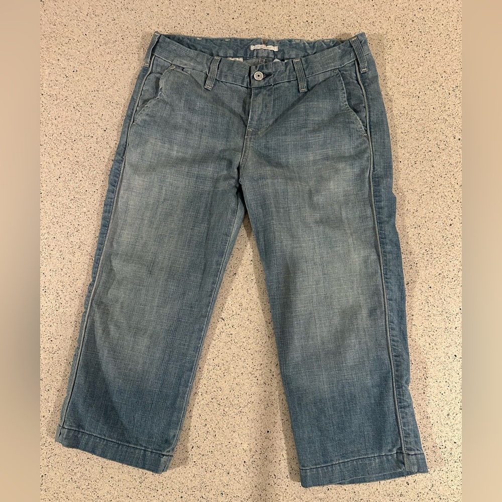 7 For All Mankind Light Blue Crop Trouser Jeans 26